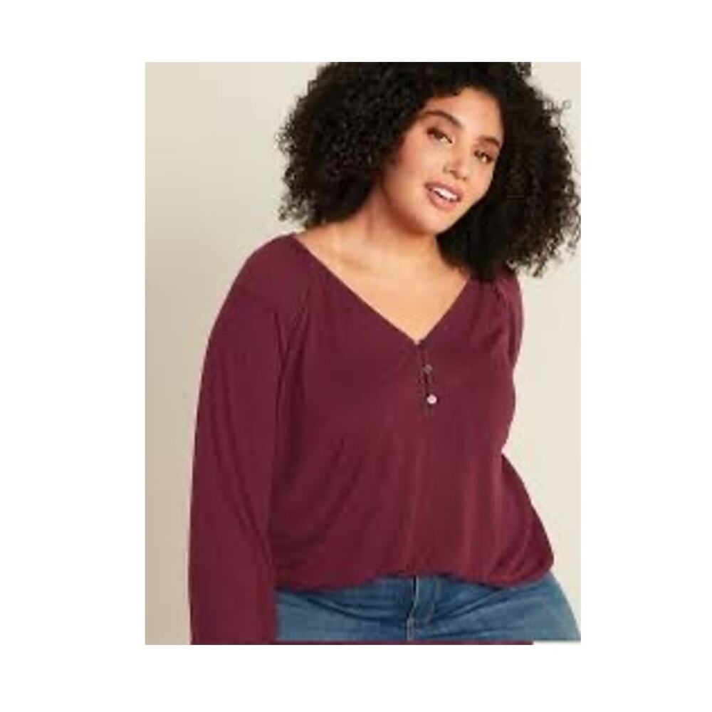 Woman’s Old Navy Plus Jersey-Knit Henley Top Size 2X